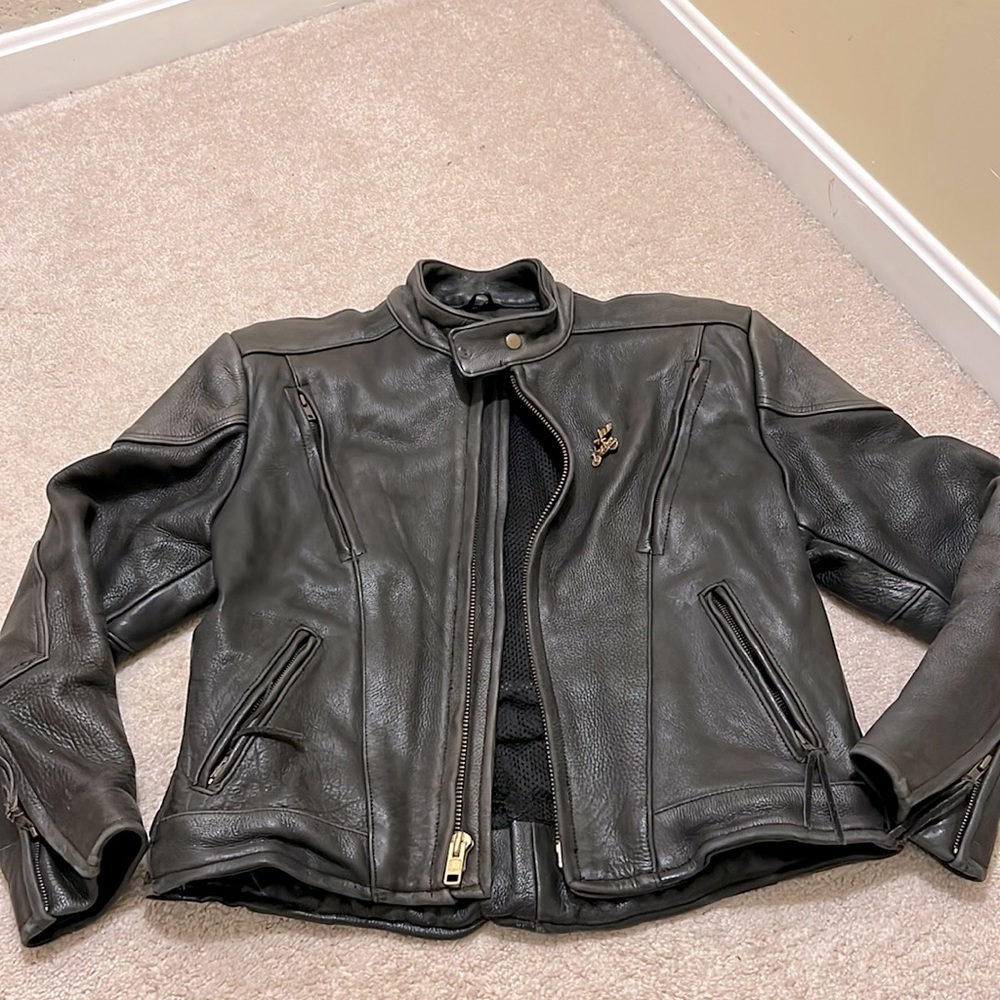 Leather riding jacket